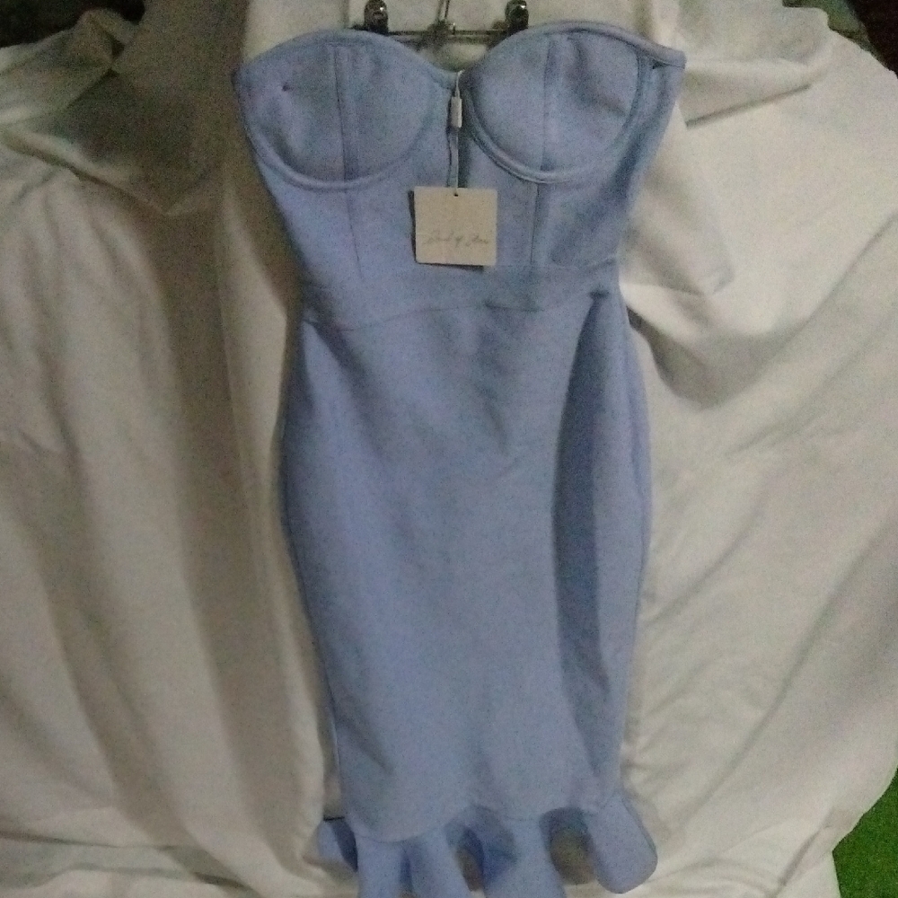 Strapless Blue Dress